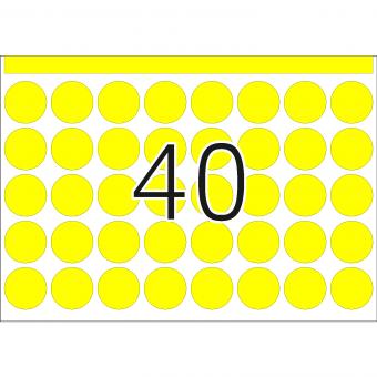 HERMA Hechtetiketten voor drukmachines DP1, 2741, papier geel, Ø 19 mm, 252 vel/10.000 etiketten 