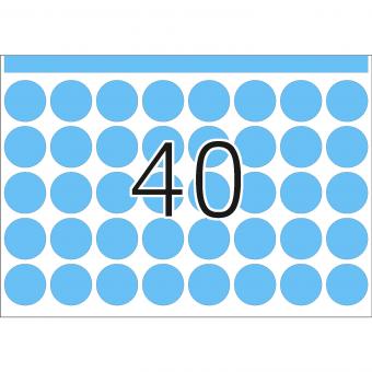 HERMA Hechtetiketten voor drukmachines DP1, 2743, papier blauw, Ø 19 mm, 252 vel/10.000 etiketten 