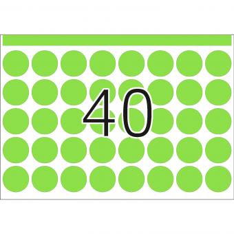HERMA Hechtetiketten voor drukmachines DP1, 2745, papier groen, Ø 19 mm, 252 vel/10.000 etiketten 
