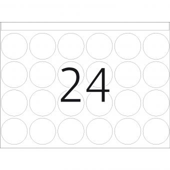 HERMA Hechtetiketten voor drukmachines DP1, 2750, papier wit, Ø 25 mm, 210 vel/5.000 etiketten 