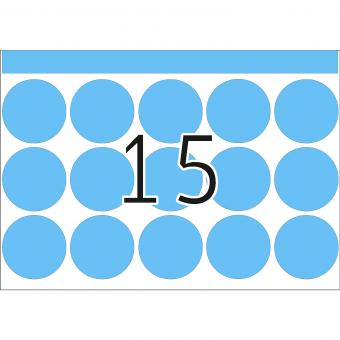 HERMA Hechtetiketten voor drukmachines DP1, 2763, papier blauw, Ø 32 mm, 335 vel/5.000 etiketten 