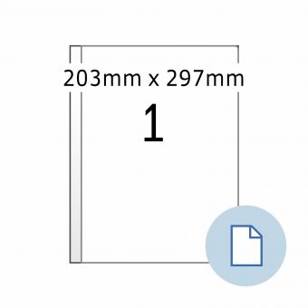 HERMA Etiketten op vellen A4, 58101, PE folie wit, 203x297mm, 250 vel/250 etiketten 