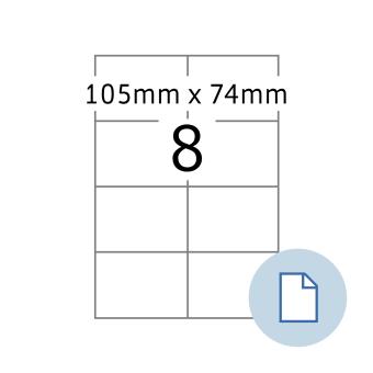 HERMA Etiketten op vellen A4, 58105, PE folie wit, 105x74mm, 250 vel/2.000 etiketten 