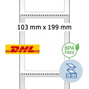 HERMA Kettingetiketten voor thermische printers, 58506, Thermo eco, wit, 103x199mm, 1.100 etik/pack 