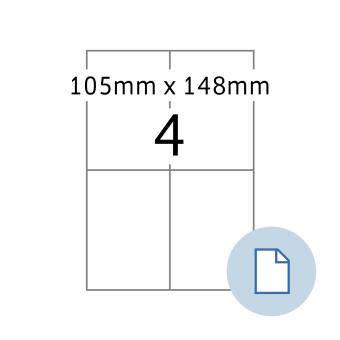 HERMA Etiketten op vellen A4, 8404, papier wit, 105x148 mm, 500 vel/2.000 etiketten 