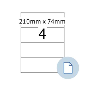 HERMA Etiketten op vellen A4, 8405, papier wit, 210x74 mm, 500 vel/2.000 etiketten 
