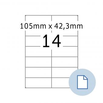 HERMA Etiketten op vellen A4, 8414, papier wit, 105x42,3 mm, 500 vel/7.000 etiketten 