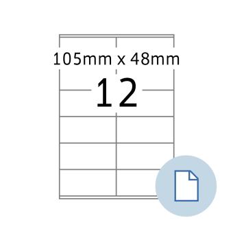 HERMA Etiketten op vellen A4, 8419, papier wit, 105x48 mm, 500 vel/6.000 etiketten 