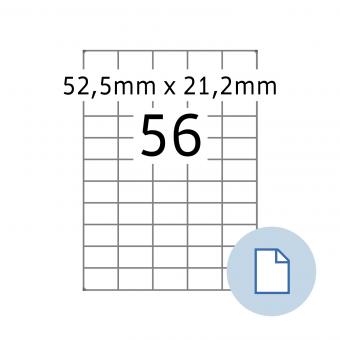 HERMA Etiketten op vellen A4, 8456, papier wit, 52,5 x 21,2 mm, 500 vel/28.000 etiketten 