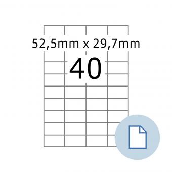 HERMA Etiketten op vellen A4, 8698, papier wit 52,5x29,7 mm, 100 vel/4.000 etik./lev.eenheid 10 pack 