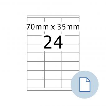 HERMA Etiketten op vellen A4, 8737, papier wit 70x35mm, 100 vel/2.400 etik./lev.eenheid 10 pack 