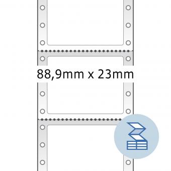 HERMA Computeretiketten doorlopend, 8160, papier wit, 88,90x23,00mm, 2.000 etiketten/pack 