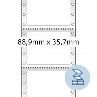 HERMA Computeretiketten doorlopend, 8161, papier wit, 88,90x35,70mm, 2.000 etiketten/pack 
