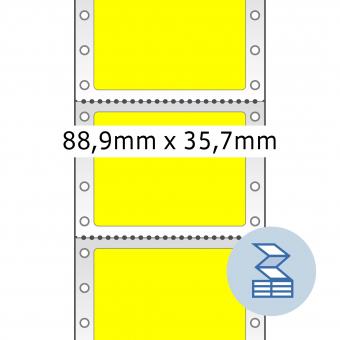 HERMA Computeretiketten doorlopend, 8181, papier geel, 88,90x35,70mm, 2.000 etiketten/pack 