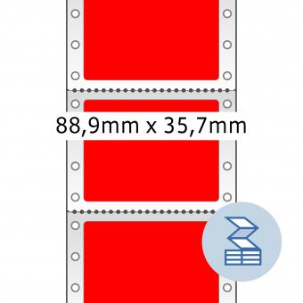 HERMA Computeretiketten doorlopend, 8182, papier rood, 88,90x35,70mm, 2.000 etiketten/pack 