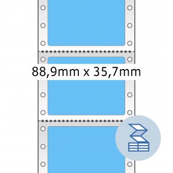HERMA Computeretiketten doorlopend, 8183, papier blauw, 88,90x35,70mm, 2.000 etiketten/pack 