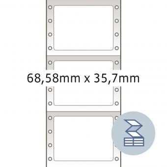 HERMA Computeretiketten doorlopend, 8207, papier wit, 68,58x35,70mm, 4.000 etiketten/pack 