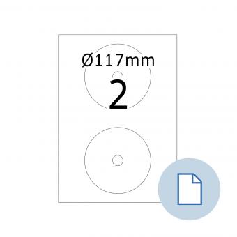 HERMA Etiketten op vellen A4, 8656, papier wit CD-etiket, 100 vel/200 etik./lev.eenheid 10 pack 