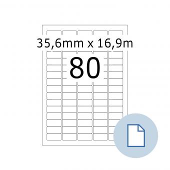 HERMA Etiketten op vellen A4, 8660, papier wit 35,6x16,9mm, 100 vel/8.000 etik./lev.eenheid 10 pack 