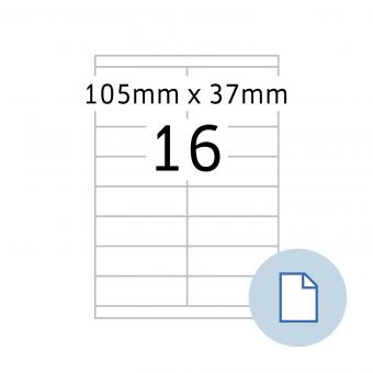 HERMA Etiketten op vellen A4, 8712, papier wit 105x37 mm, 100 vel/1.600 etik./lev.eenheid 10 pack 