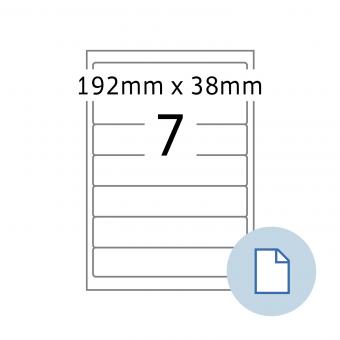 HERMA Etiketten op vellen A4, 8721, ordneretiket wit 192x38 mm, 100 vel/700 etik./lev.eenh. 10 pack 