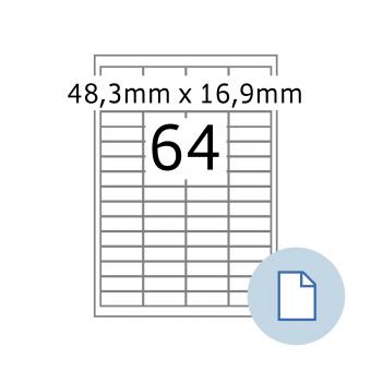 HERMA Etiketten op vellen A4, 8730, papier wit 48,3x16,9mm, 100 vel/6.400 etik./lev.eenheid 10 pack 