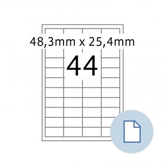 HERMA Etiketten op vellen A4, 8731, papier wit 48,3x25,4mm, 100 vel/4.400 etik./lev.eenheid 10 pack 