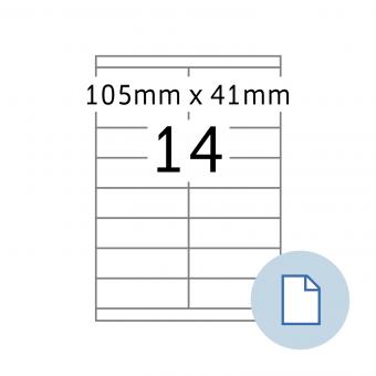 HERMA Etiketten op vellen A4, 8733, papier wit 105x41mm, 100 vel/1.400 etik./lev.eenheid 10 pack 