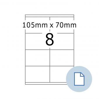 HERMA Etiketten op vellen A4, 8770, papier wit, 105x70mm, 100 vel/800 etik./lev.eenheid 10 pack 