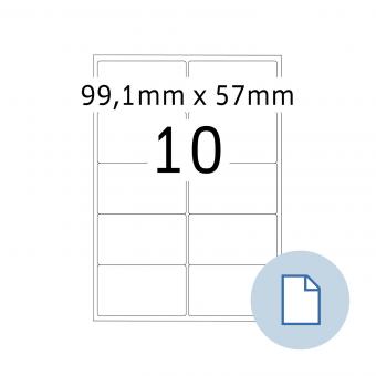 HERMA Etiketten op vellen A4, 8773, papier wit 99,1x57mm, 100 vel/1.000 etik./lev.eenheid 10 pack 