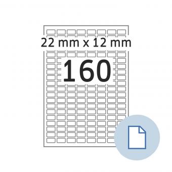 HERMA Etiketten op vellen A4, 8791, papier wit 22x12mm, 100 vel/16.000 etik./lev.eenheid 10 pack 